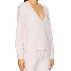 Negative Underwear Light Pink V-Neck Waffle Knit Pullover